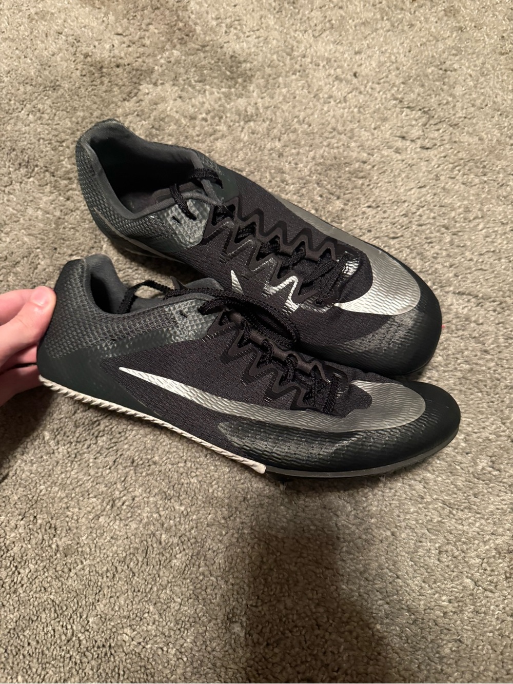Nike Black & Silver Men's Athletic Track Spikes